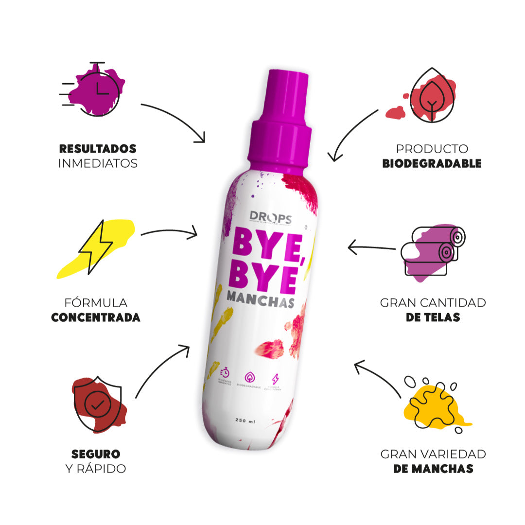 Kit 2 quitamanchas Bye Bye y 3 limpiador de pisos