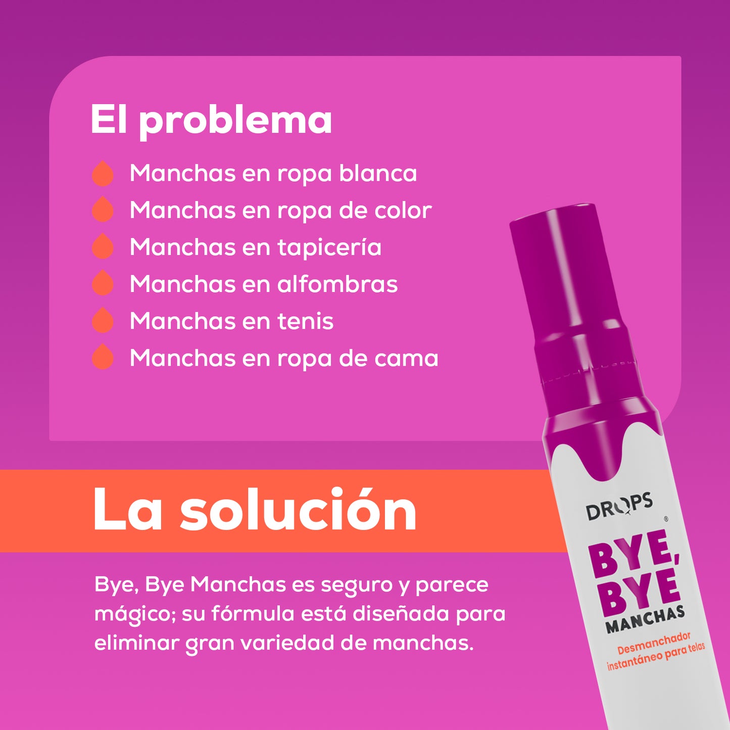 Quitamanchas BYE BYE Manchas 50 ml x2