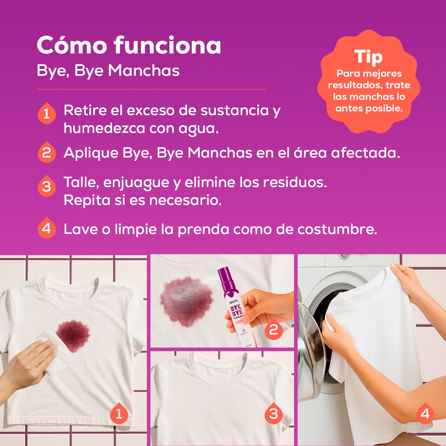 Quitamanchas BYE BYE Manchas 50 ml x2