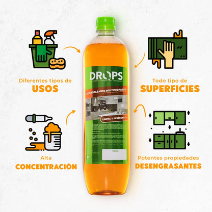 Kit Drops - Desengrasante Multipropósito + Quitamanchas Bye Bye 250 mL