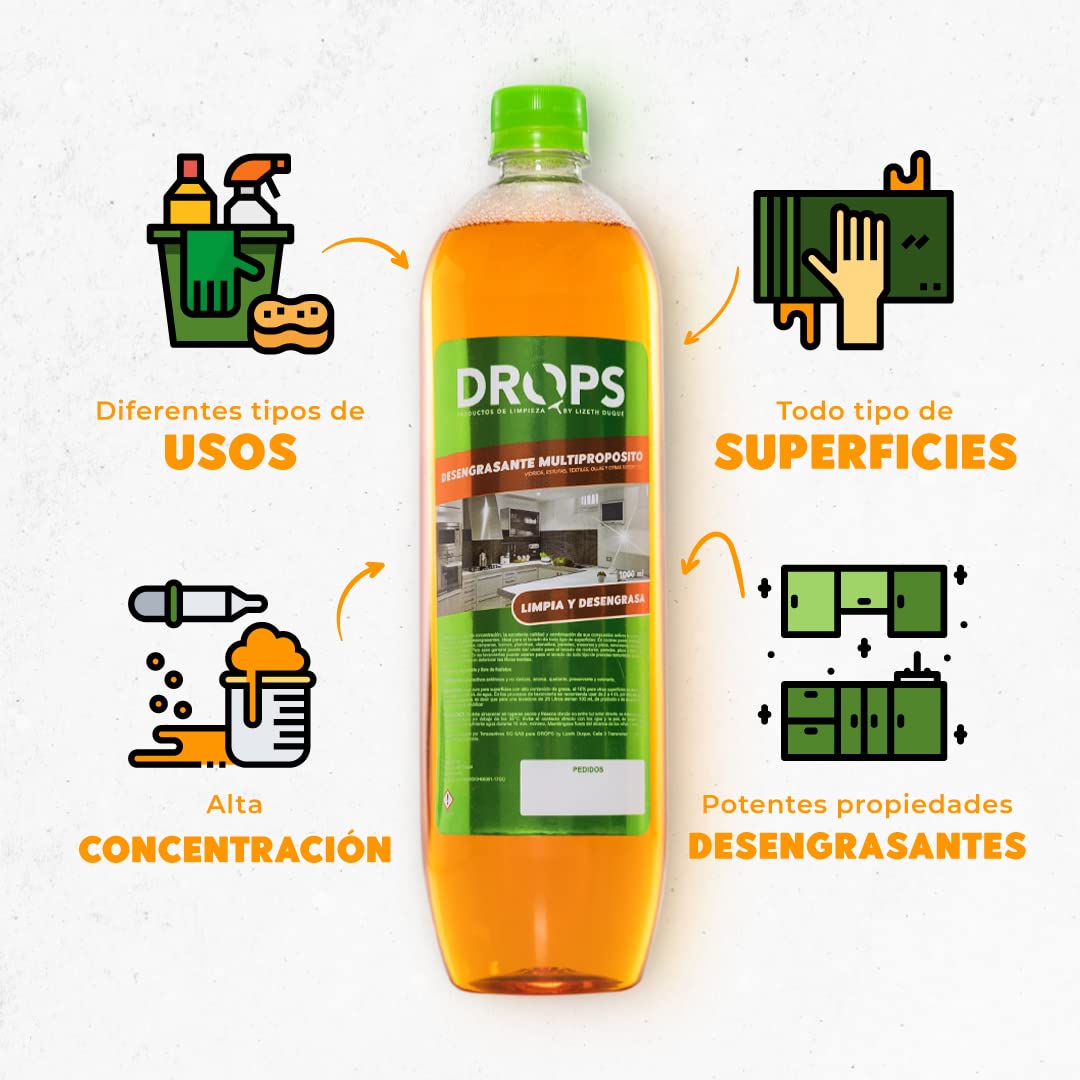 Kit Drops - Desengrasante Multipropósito + Quitamanchas BYE BYE 250mL + 2 Quitamanchas BYE BYE 50 mL