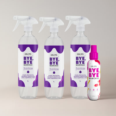 Kit 1 quitamanchas Bye Bye y 3 limpiador de pisos