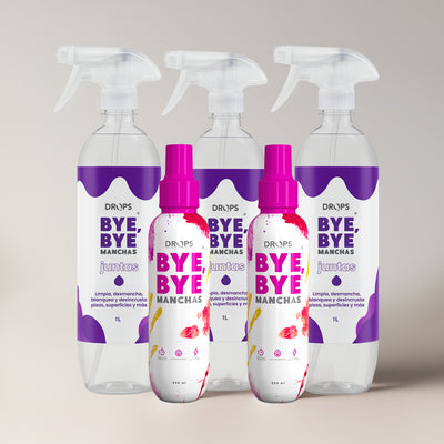 Kit 2 quitamanchas Bye Bye y 3 limpiador de pisos