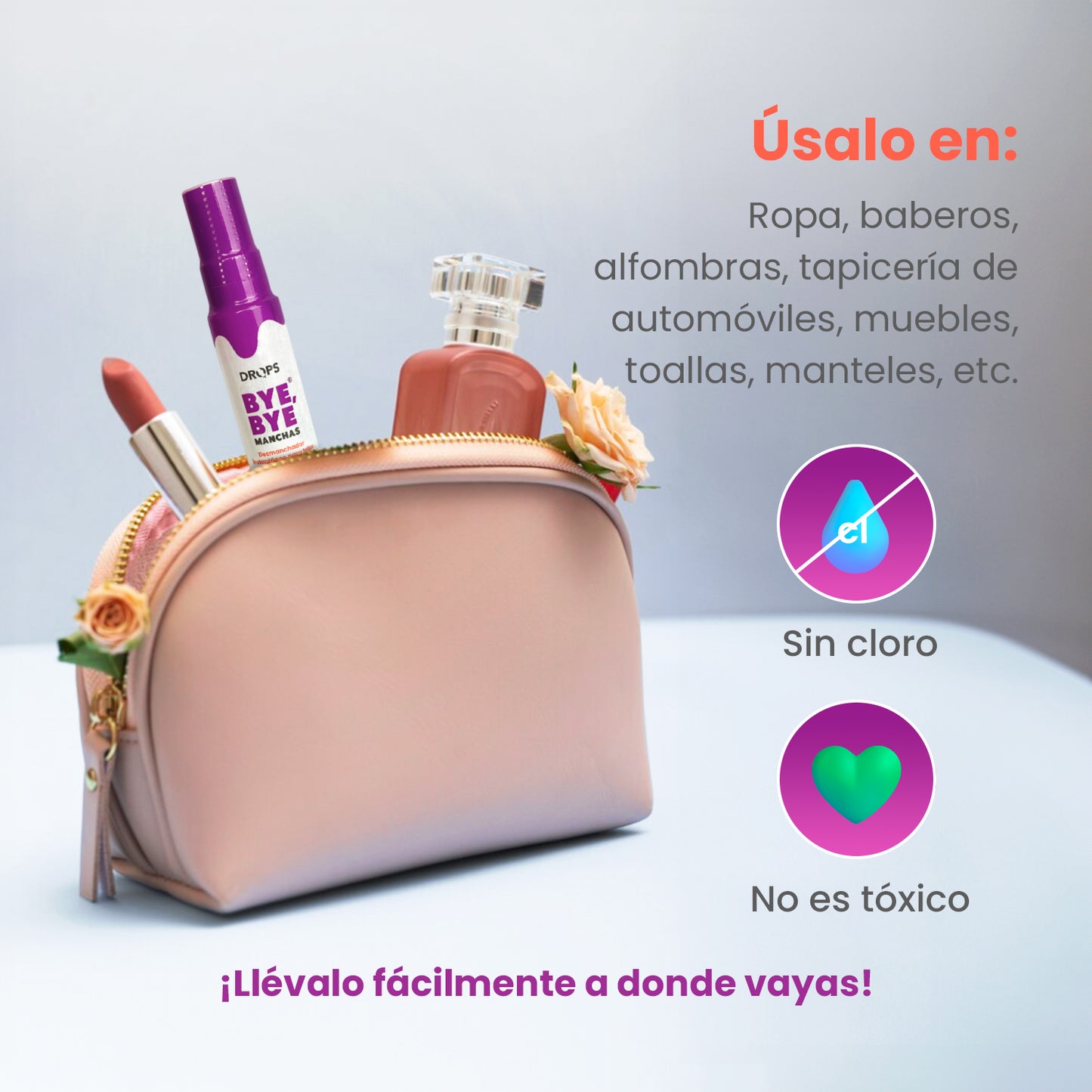 Kit Drops - Desengrasante Multipropósito + 2 Quitamanchas BYE BYE 50 mL