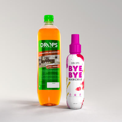 Kit Drops - Desengrasante Multipropósito + Quitamanchas Bye Bye 250 mL